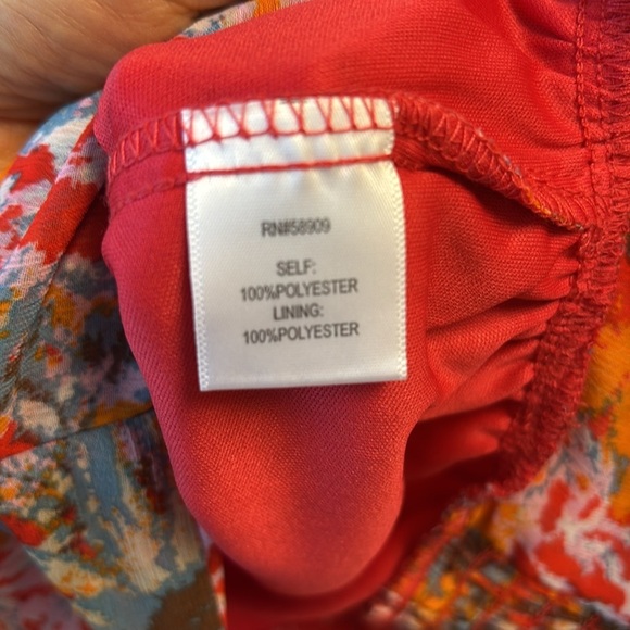 Chelsea & Violet Orange Flutter Sleeve Wrap Blouse and skirt medium - Picture 6 of 12